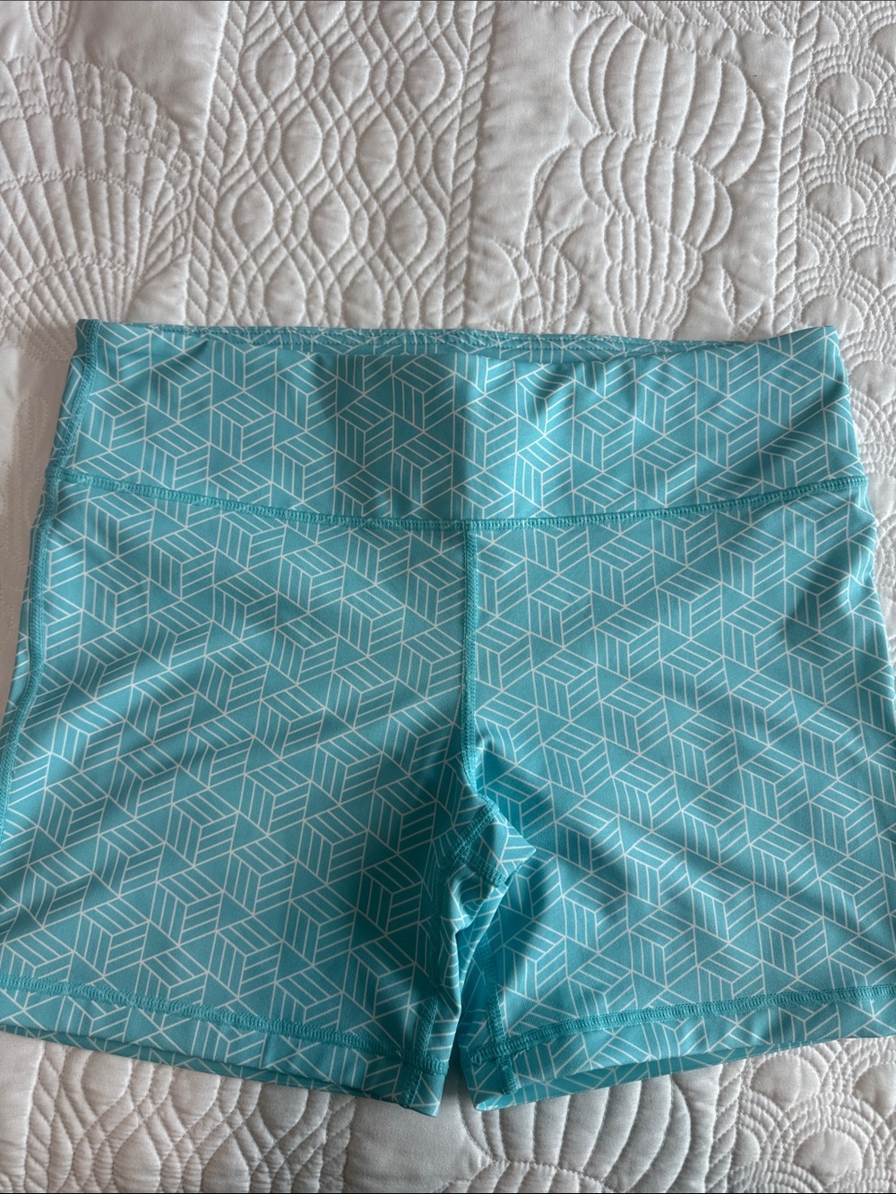 Iab MFG- Light Aqua Geometric Women's Bike Shorts